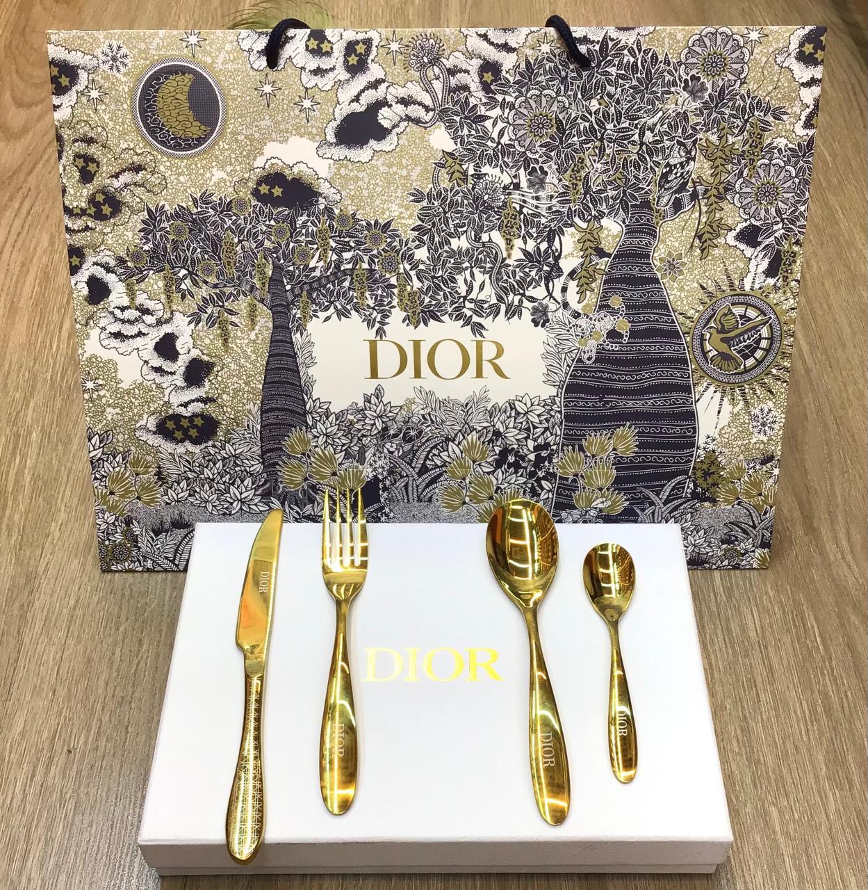 Dior cutlery set for one person, Gold or Silver color.